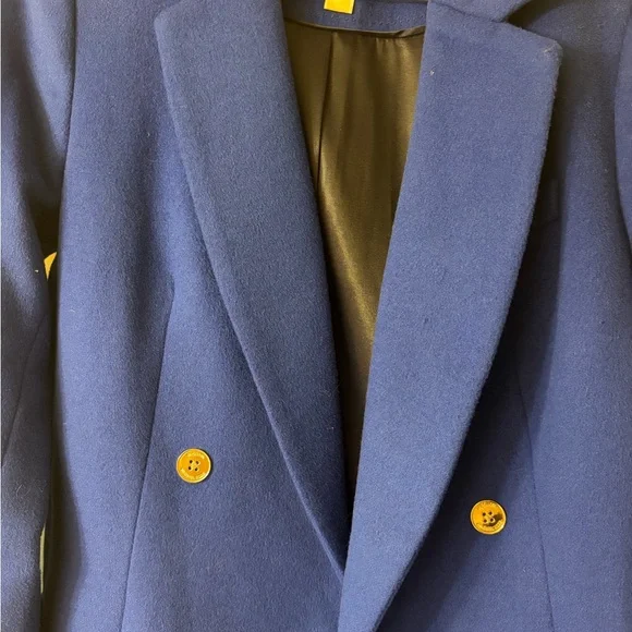 Michael Kors Royal Blue Pea Coat with Gold Buttons Size 2 / 4 - Picture 3 of 8